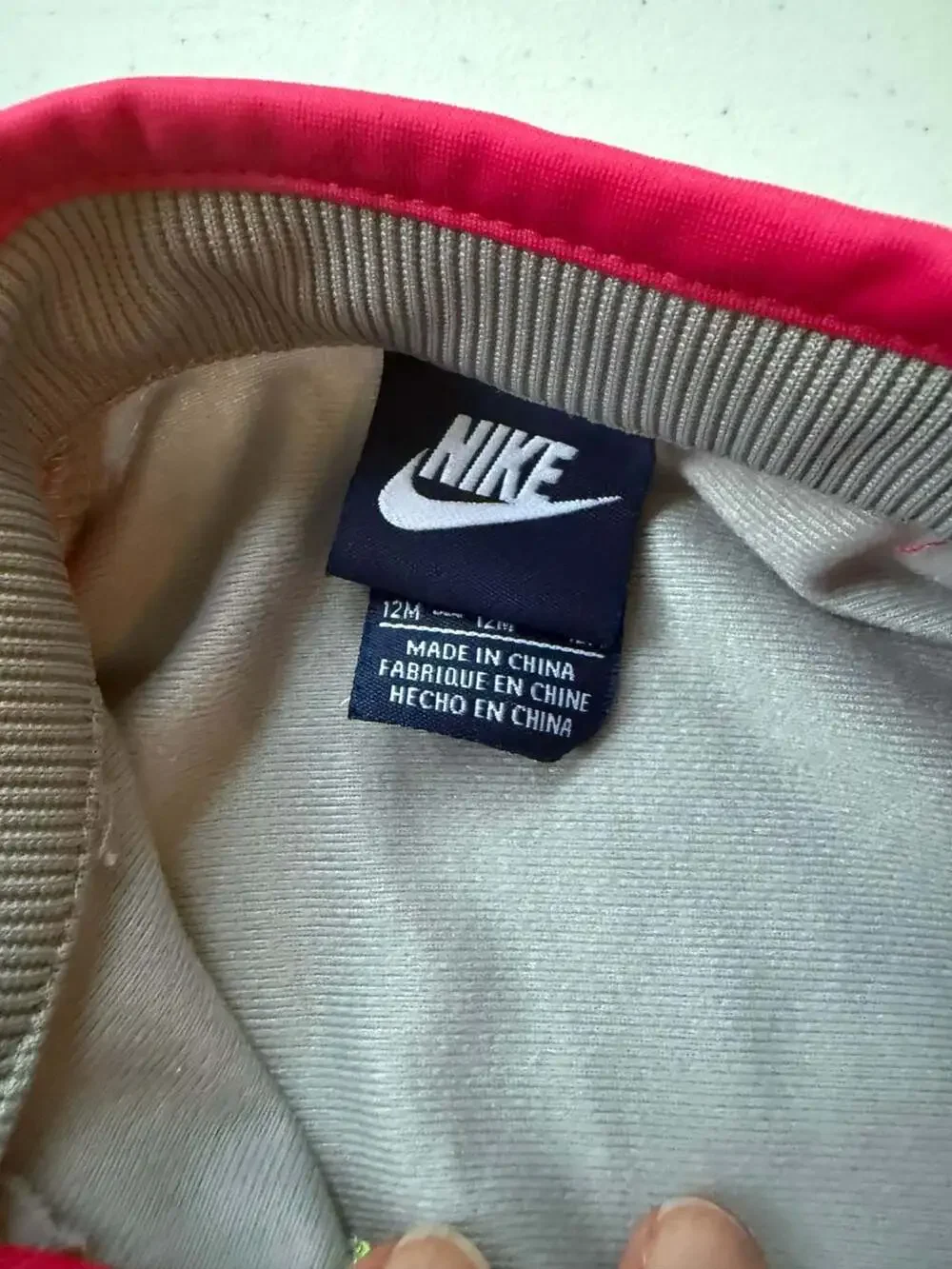 Nike Toddler Girls 12M Pink and Grey Tricot Full Zip Track Suit Set